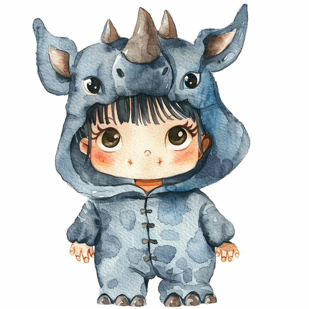 cute chubby child rhino costume