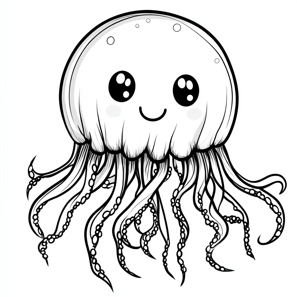 Cute Jellyfish Coloring Character Design