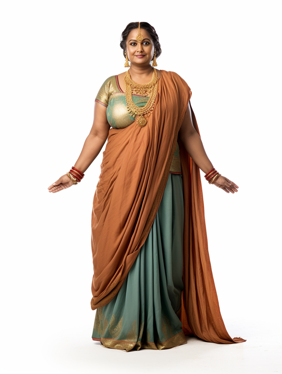 Beautiful Lakshmi Devi Costume on Chubby Brown Lady