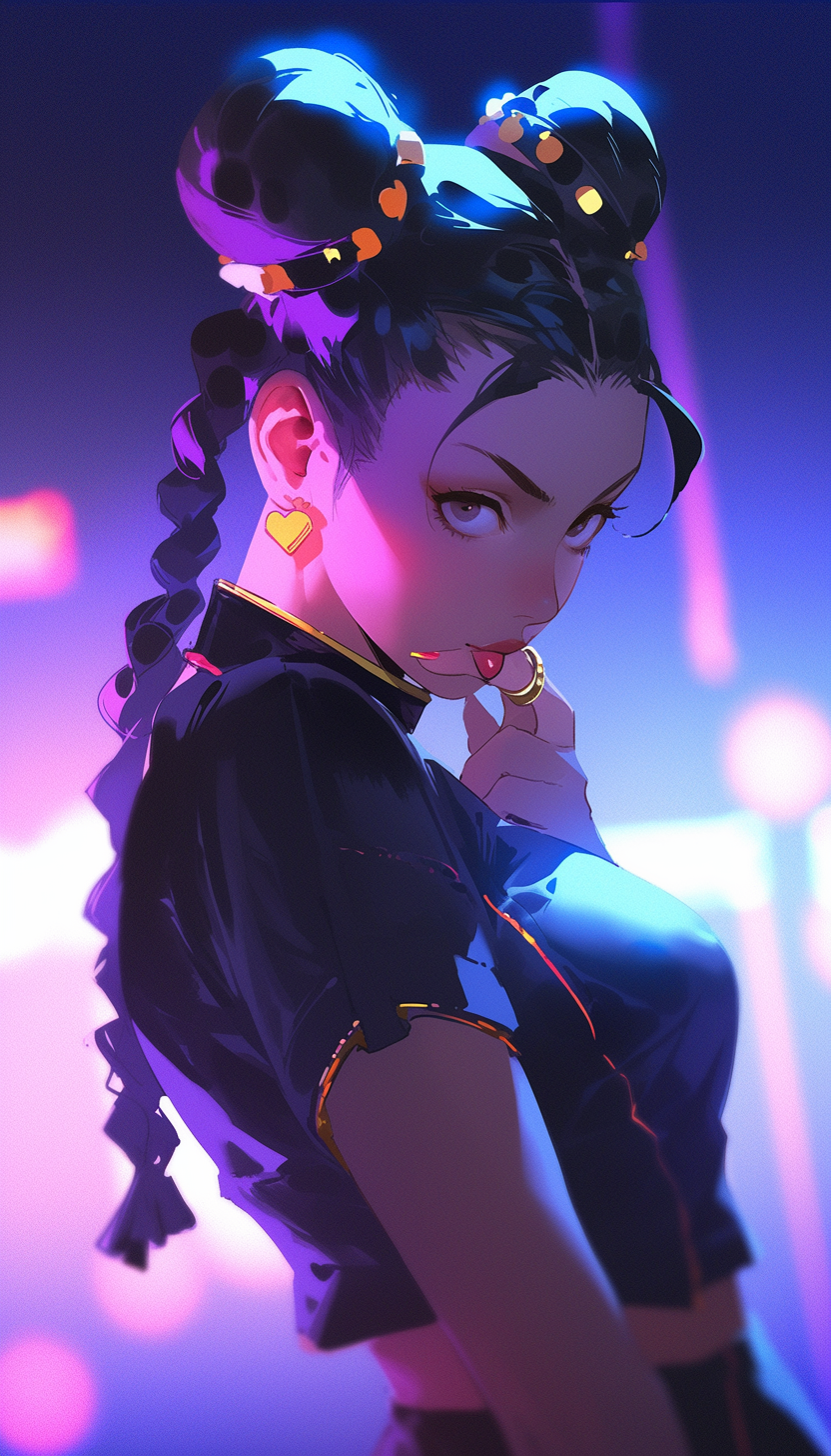 Detailed Chun-Li image with overhead lighting