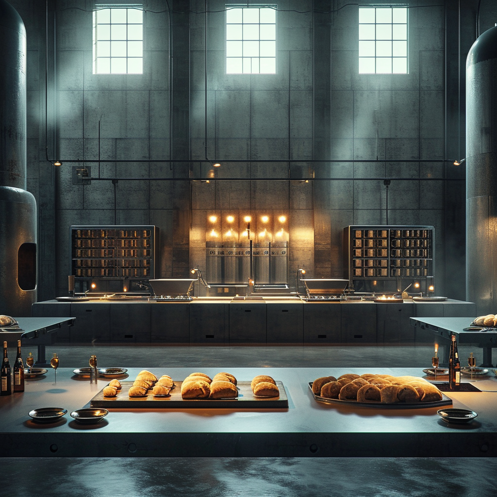 Church Altar Inside Industrial Factory Bread Wine