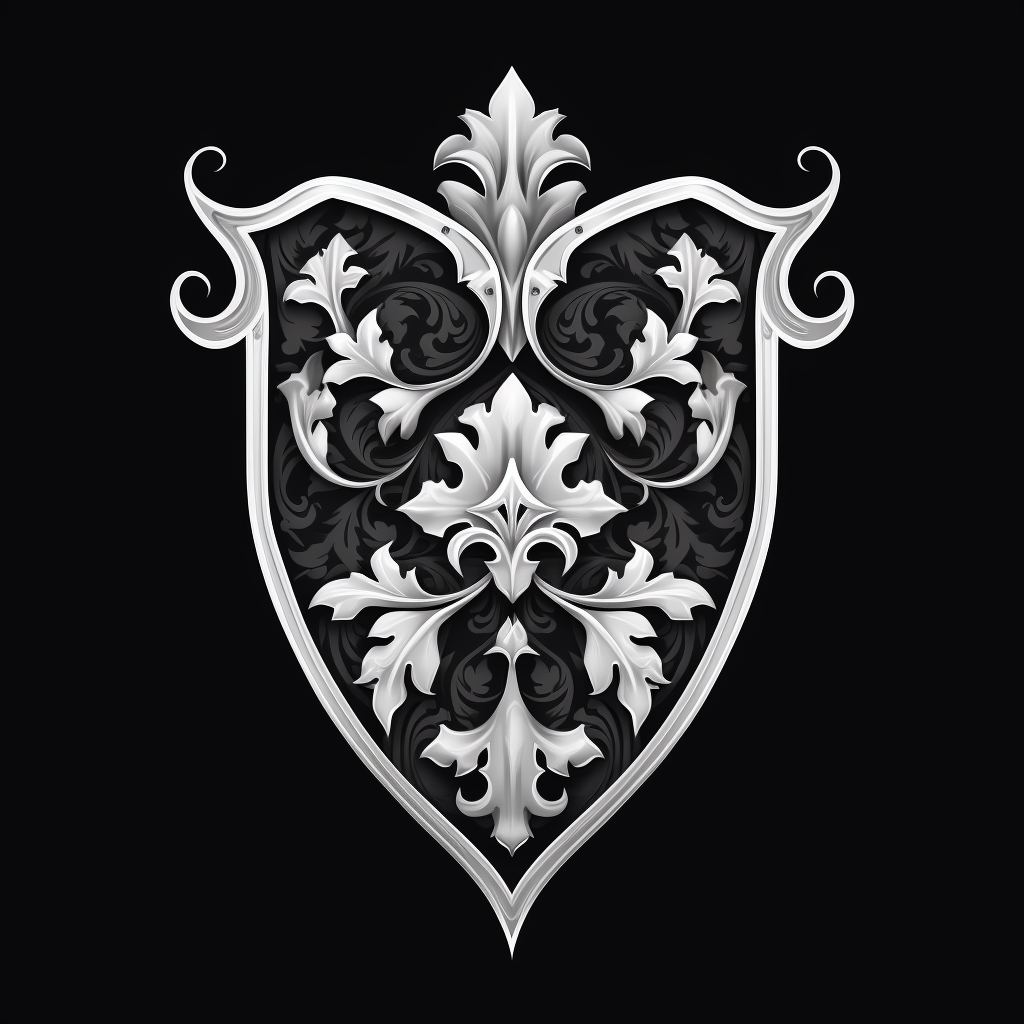 Black and White Church Crest Shield