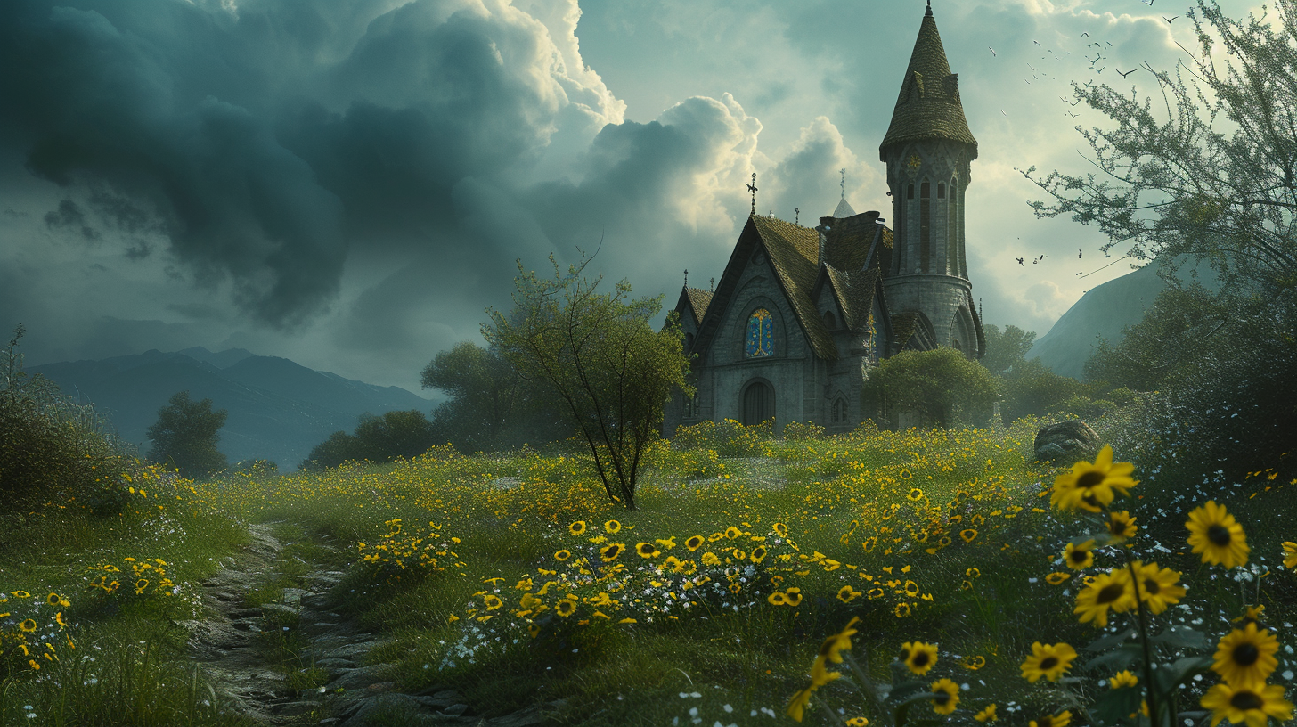 Fantasy World Church Cinematic Still