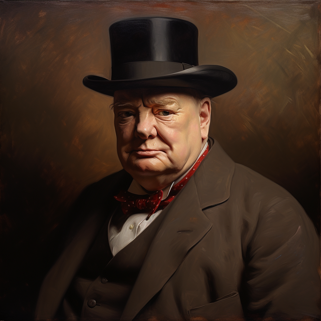 Churchill portrayed by Rembrandt, a masterpiece in art