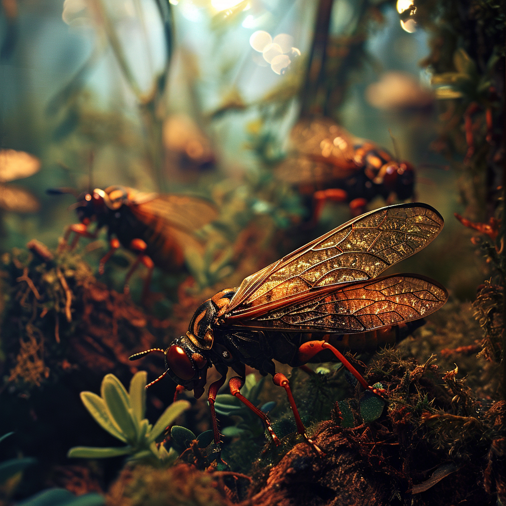 Cicadas devouring medieval crops