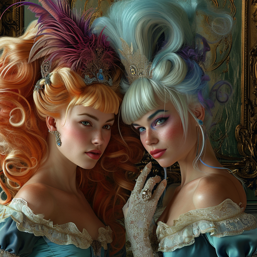 Cinderella villainous sisters fancy wigs outfits