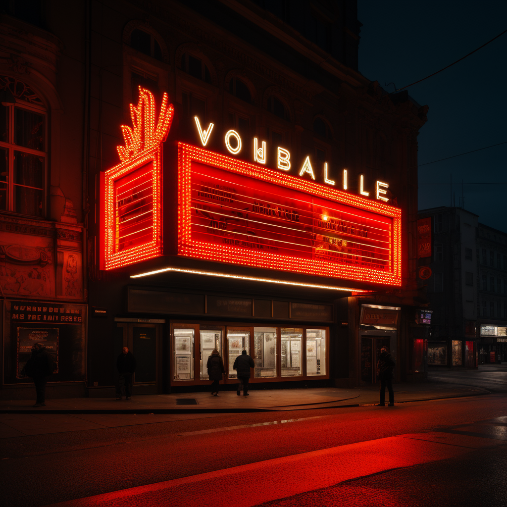 Accessible cinema marquee sign for visually impaired