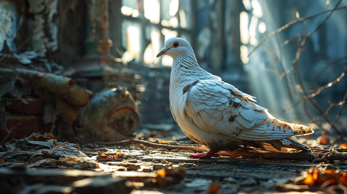 Cinematic album cover with white dove