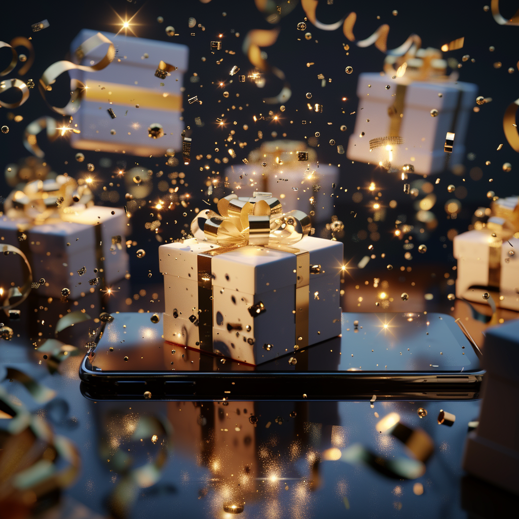 Gift boxes with cinematic lighting