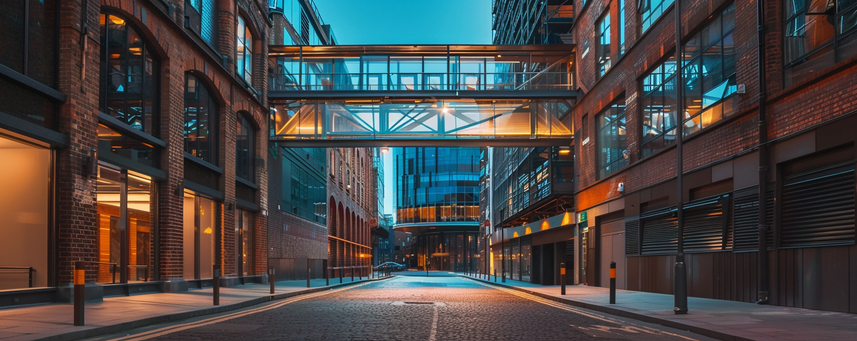 Night Skybridge Empty Street