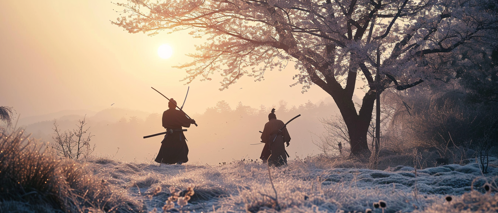 Two Samurai Duel in Winter