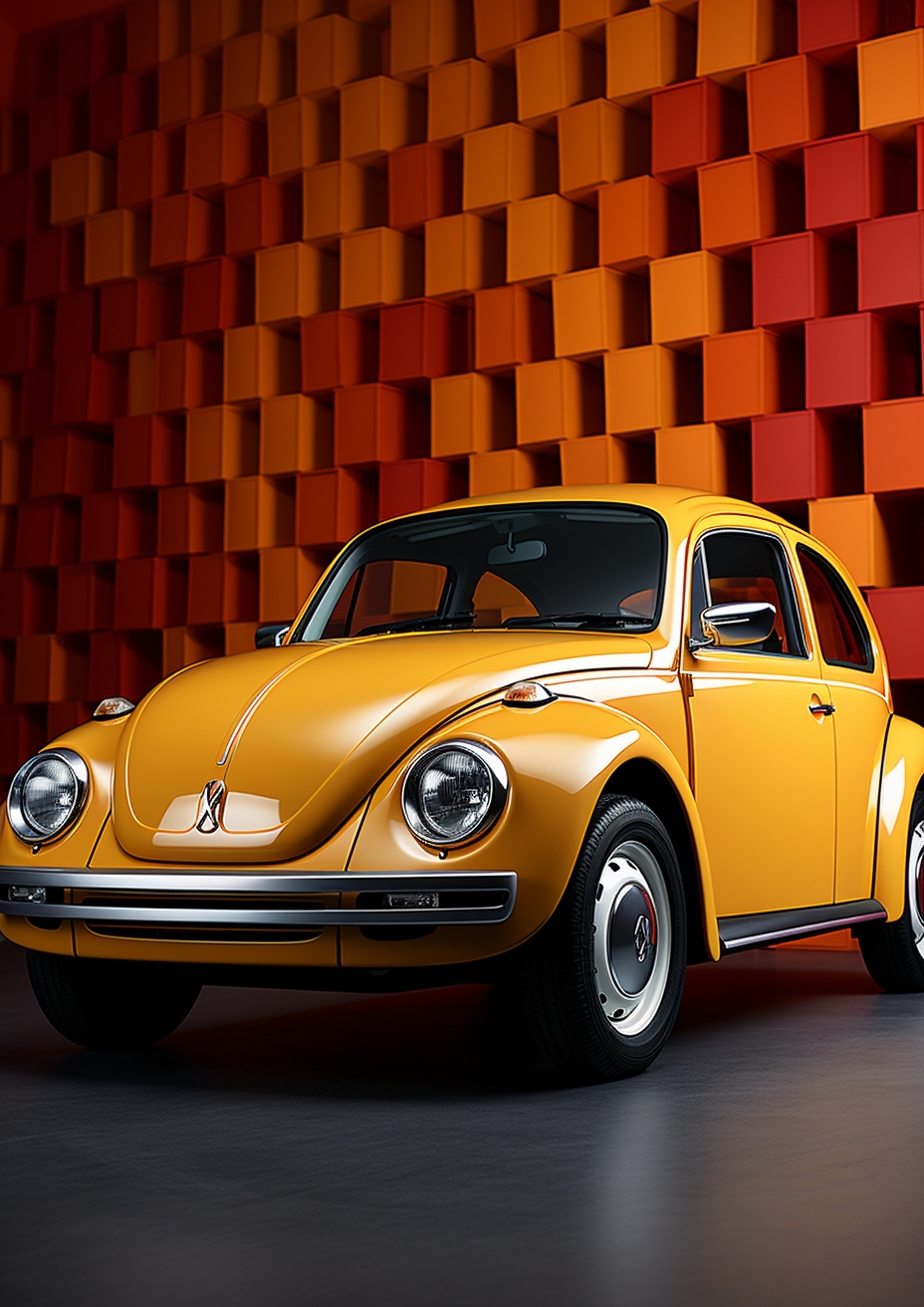 Stylish VW Beetle in a Cinematic Pop Photoshoot