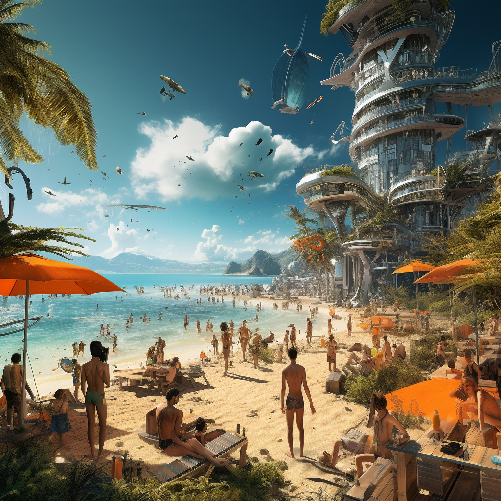 Futuristic Beach Life in 2060