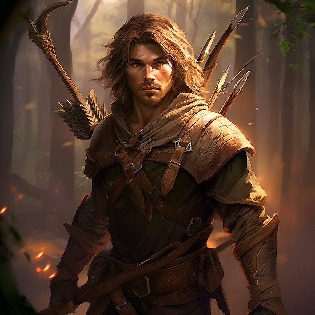 Male halfling with a beautiful long bow