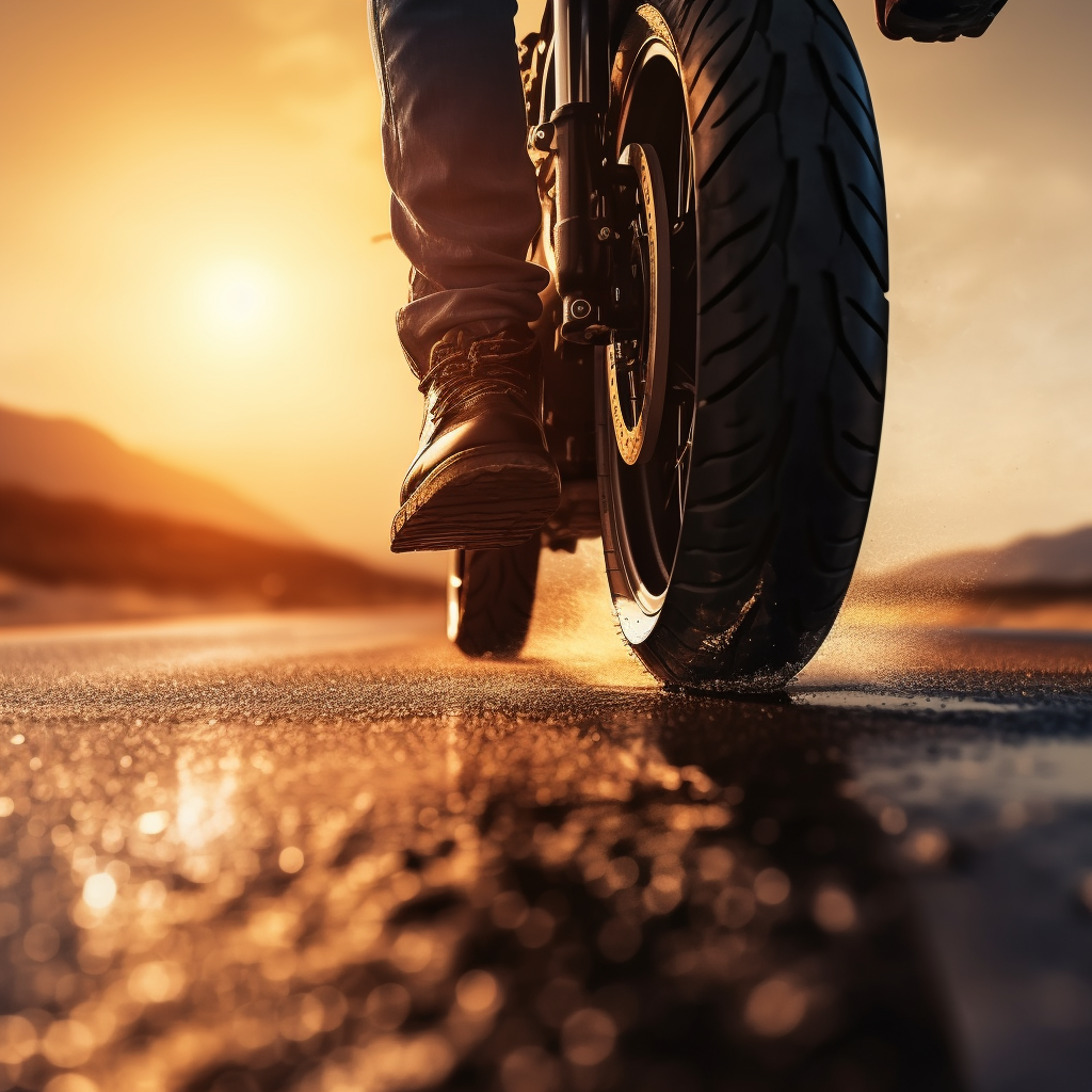 Close-up of Motorbike Rear Tyre