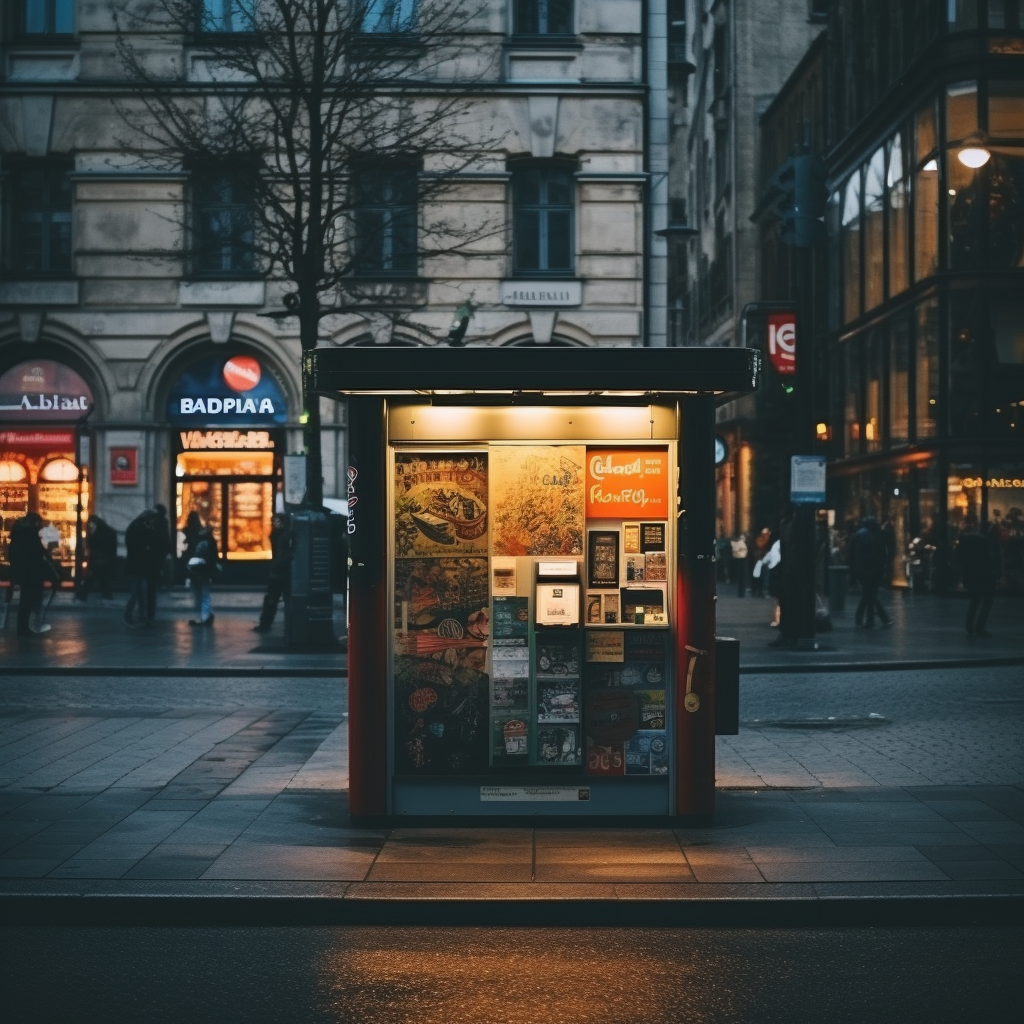 Cinematic photo of European city street wall