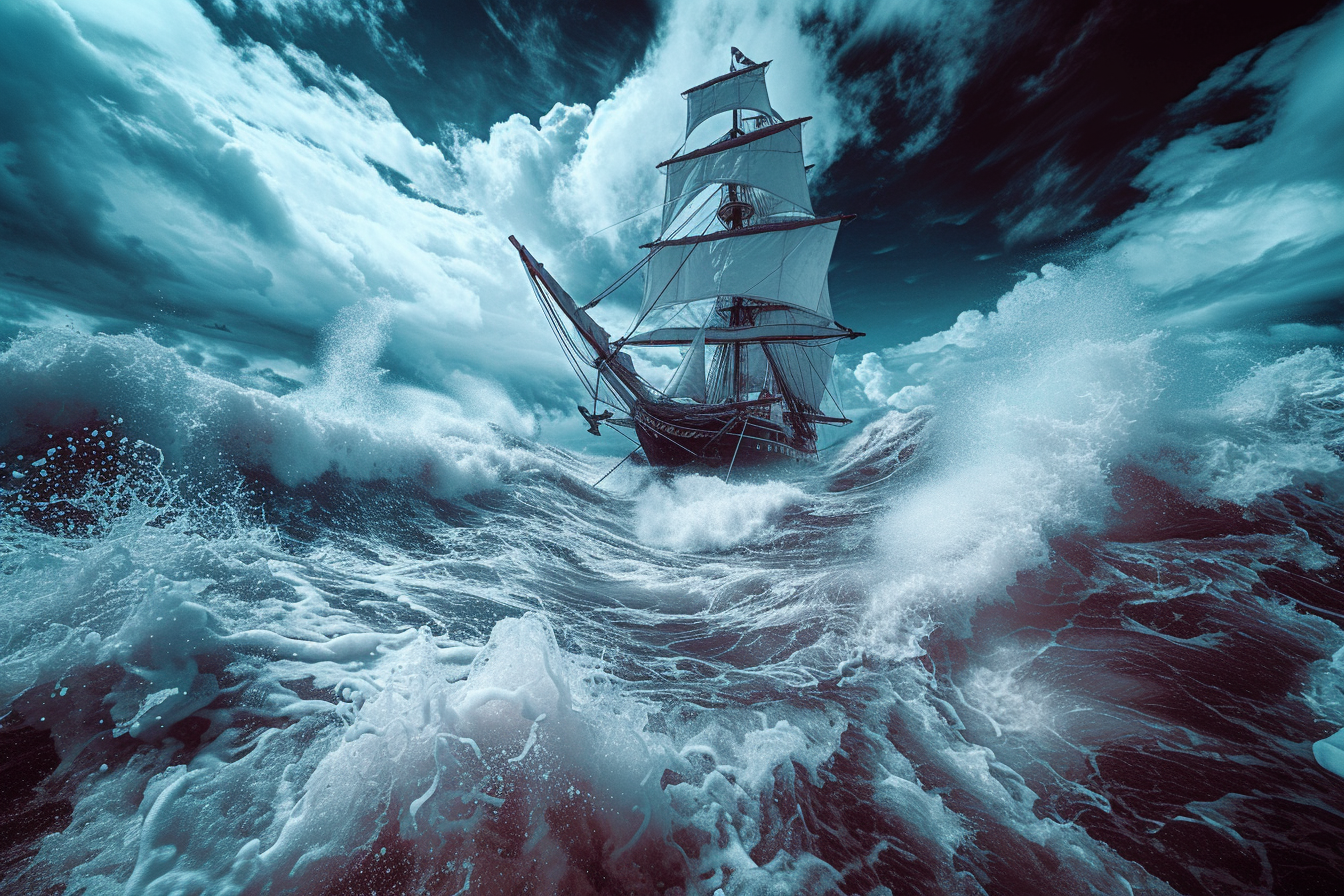 Fierce Captain Zebra Pirate in Cinematic Seascape