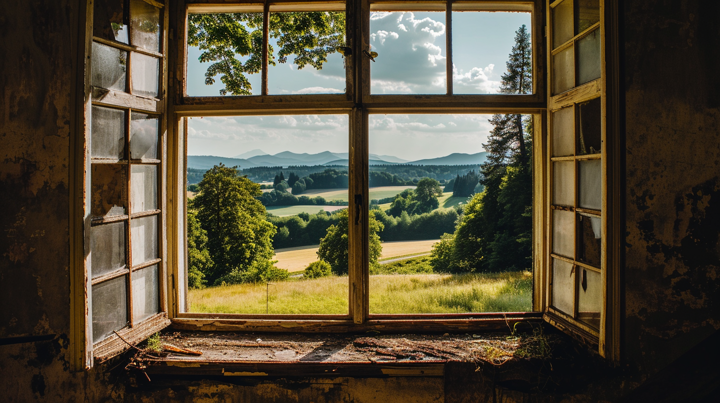 A breathtaking cinematic window view