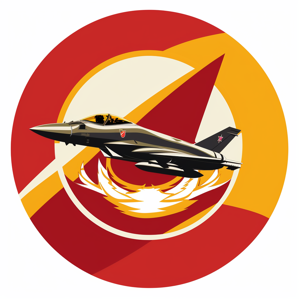 Circle Logo with Spanish Flag and F-35 Silhouette