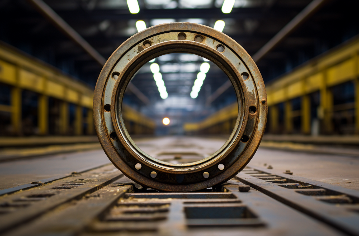 Circle Stuck in Square: Industrial Photorealistic Image