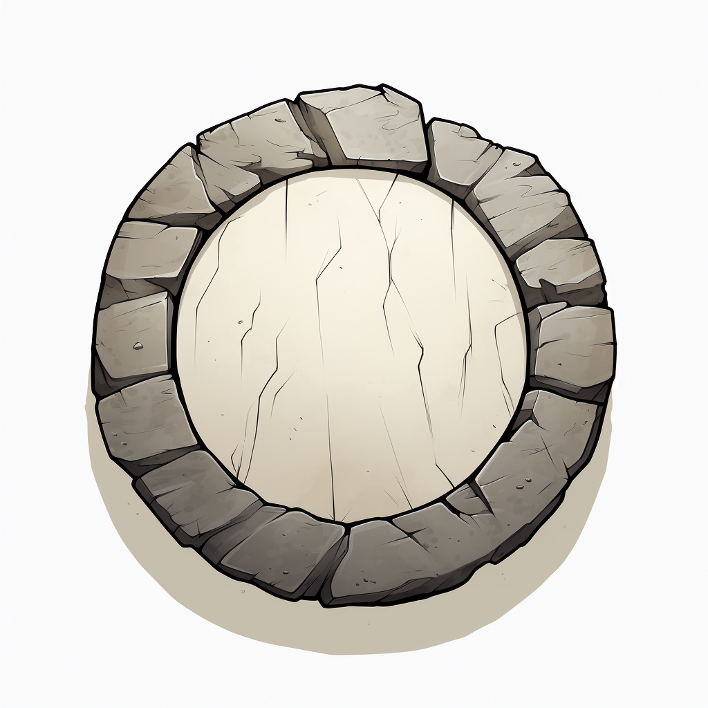 Minimalist circle critrine stone on white background