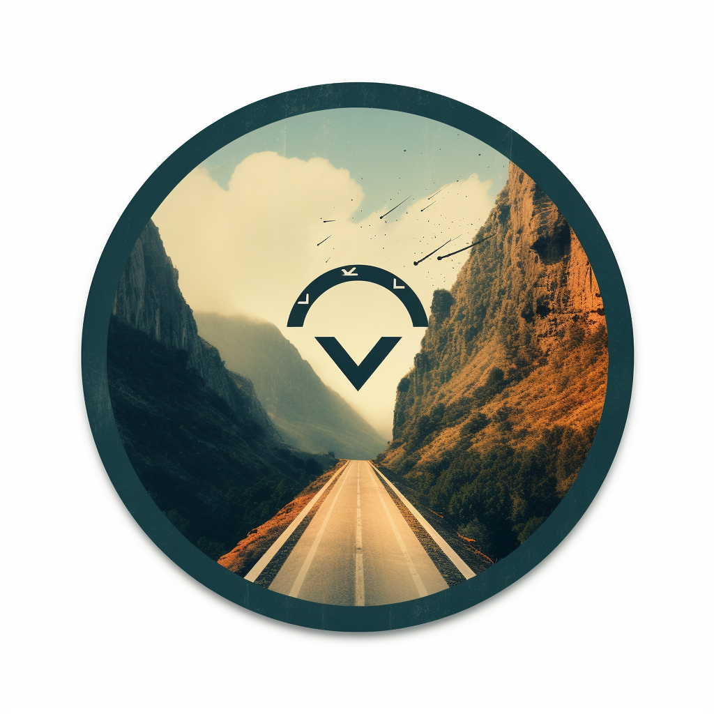 Circular arrow icon with film grain