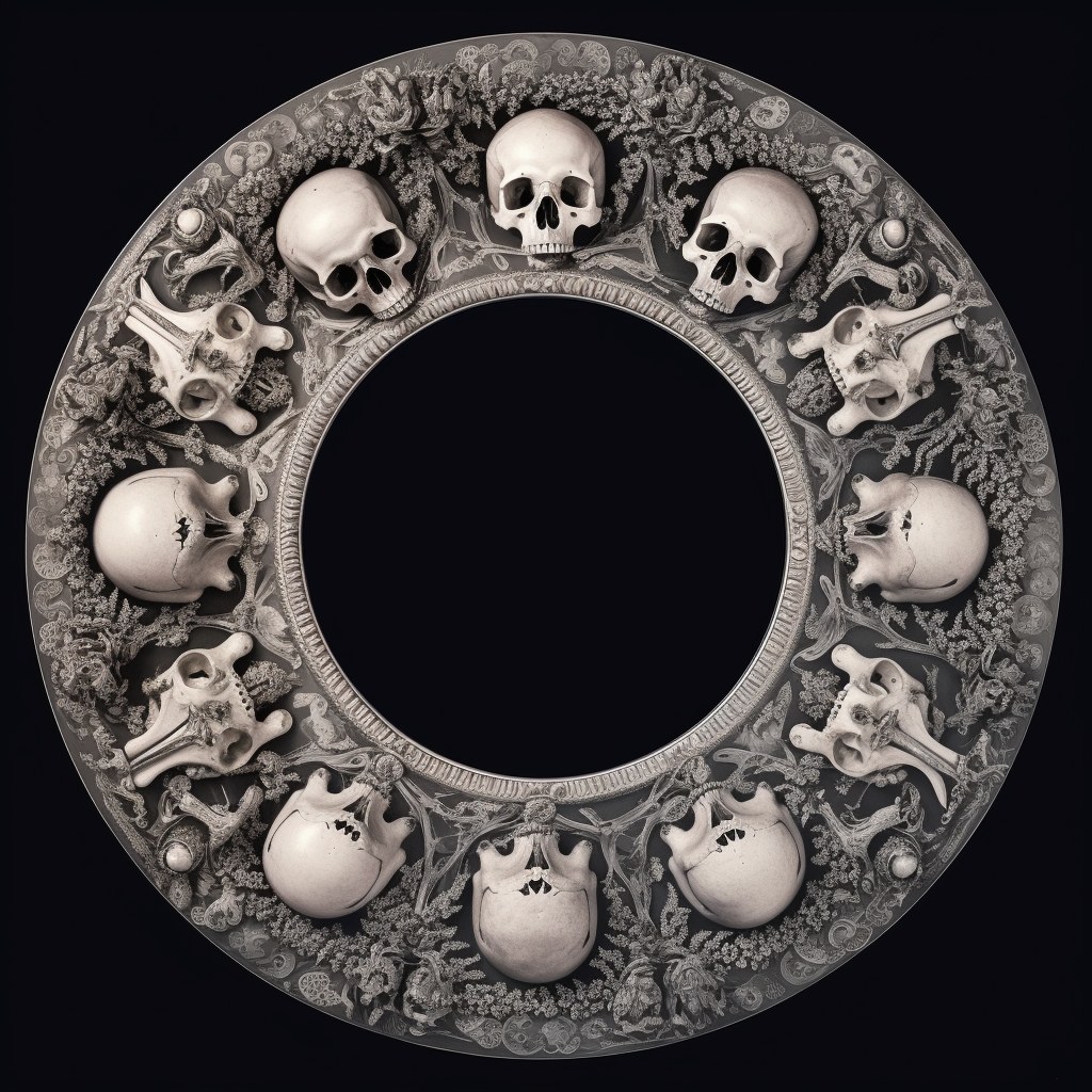 Circular Bone Border with American Traditional Art