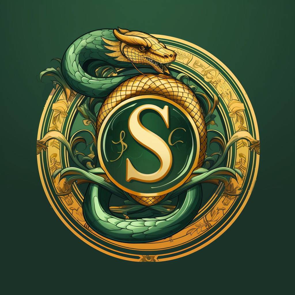 Circular House Crest with Water, Serpent and Letter S