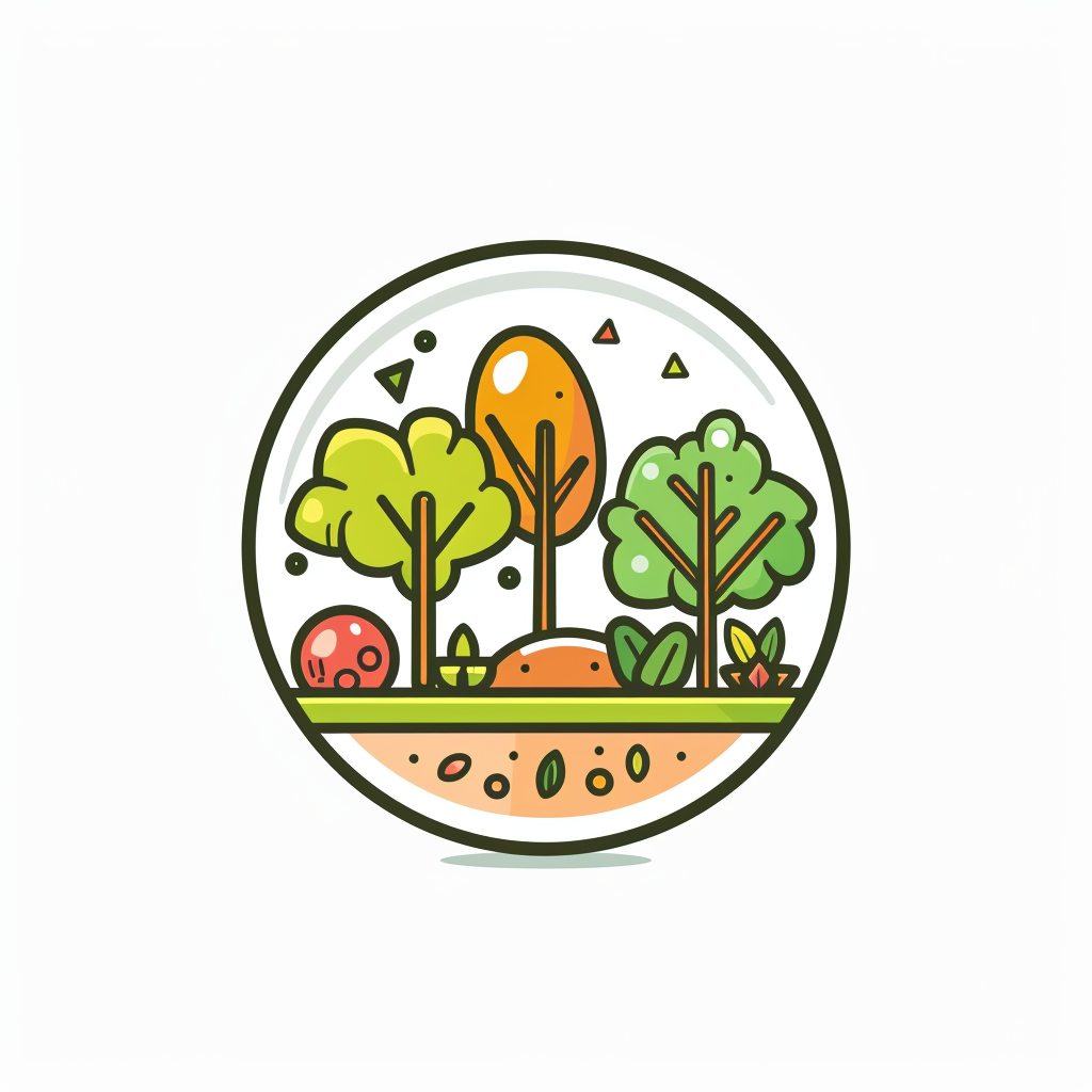 Minimalist circular terrarium logo icon