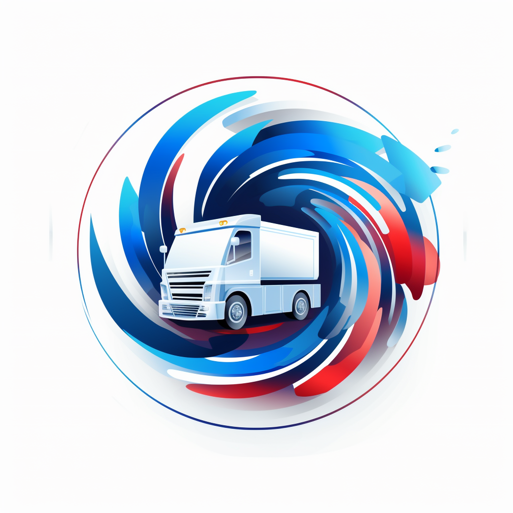 Futuristic circular truck logo in motion