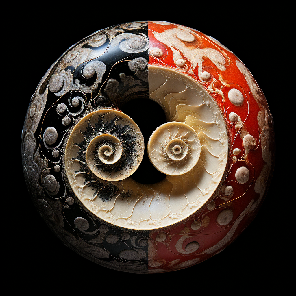 Snails forming Yin-Yang symbol