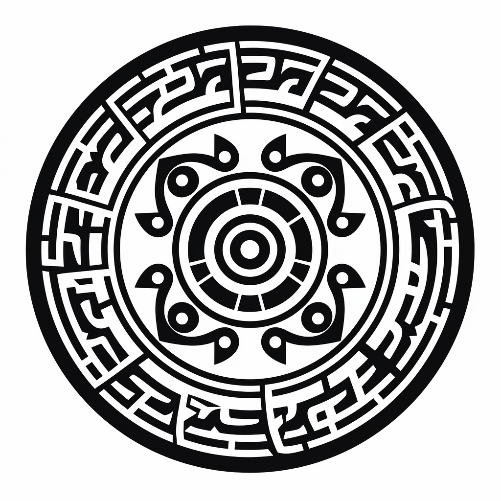 Circular Hyroglyph in Black and White