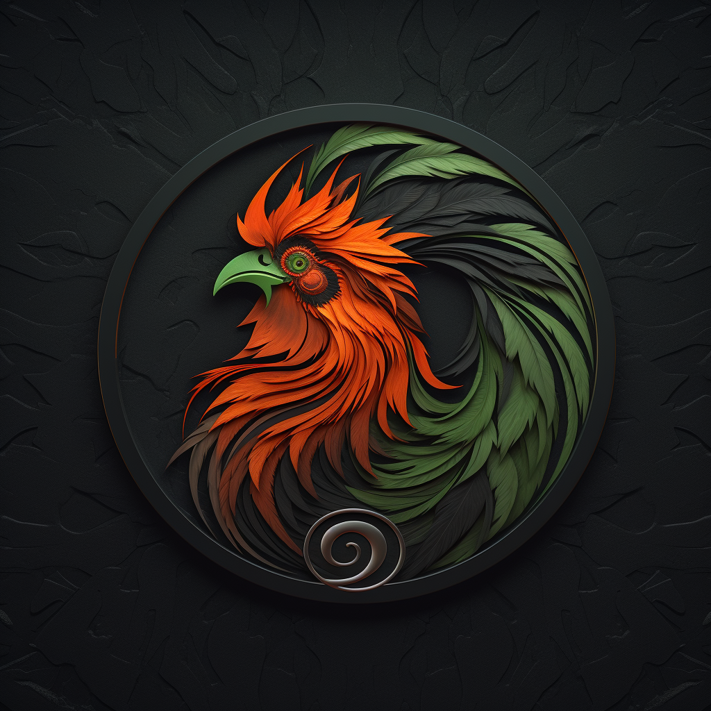 Vibrant Rooster Logo with Textured Background