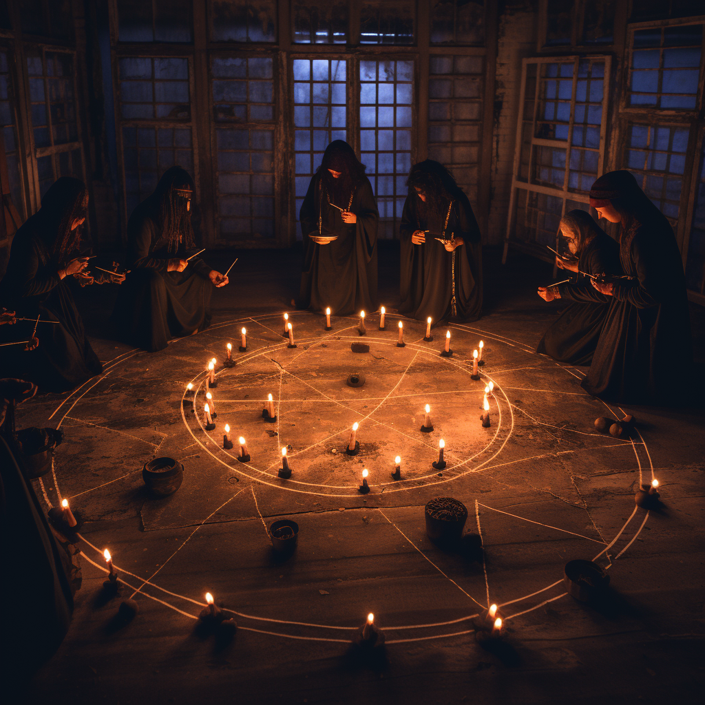 Powerful Circular Seance Ritual Summoning Dead God