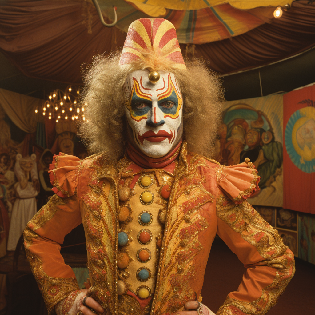 Vintage circus character in art house film