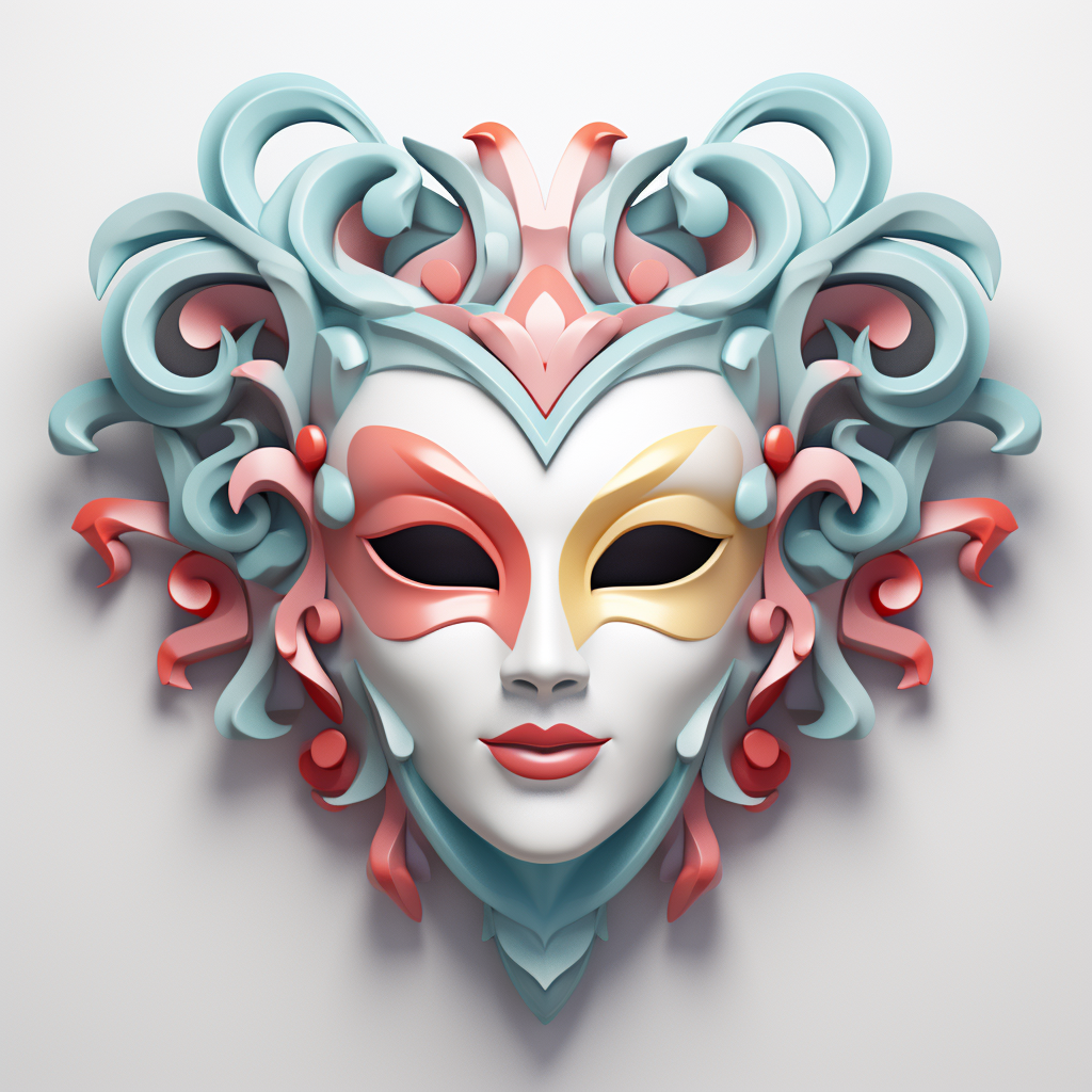 Circus mask with heart shape