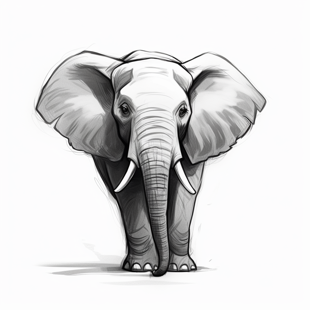 Cartoon elephant in simple design