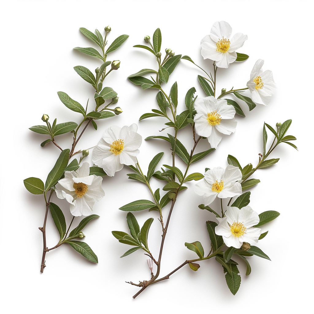 Cistus Plant White Background Relax