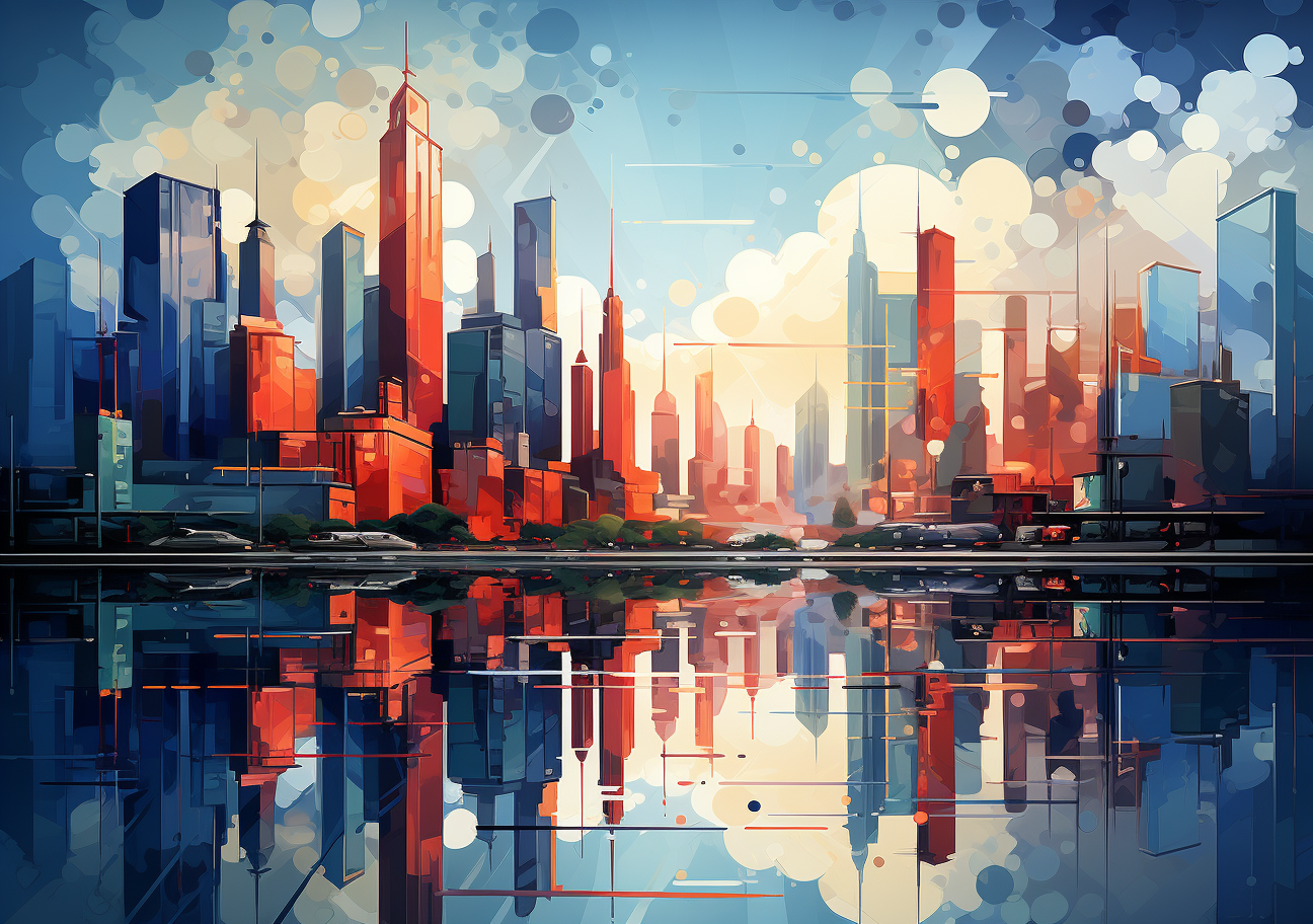 Abstract city illustration with elegant vibes