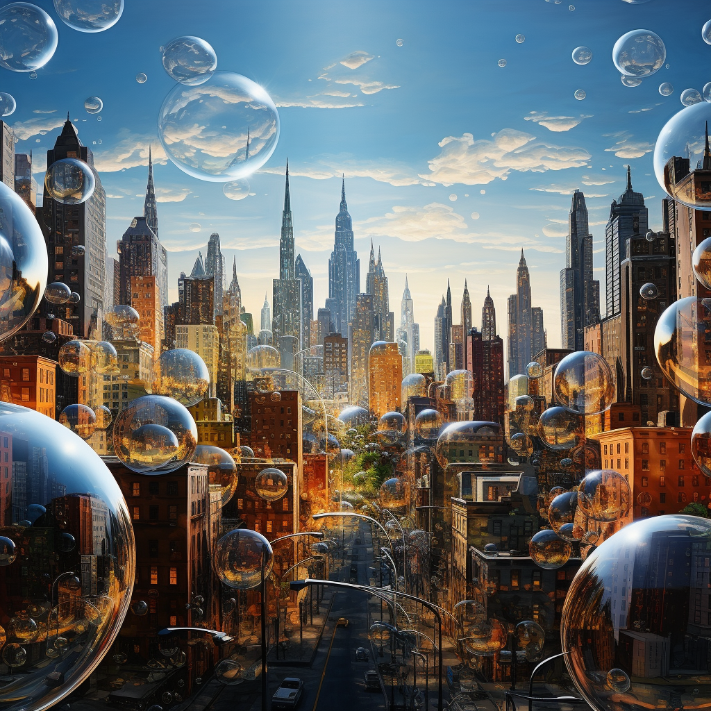 Awe-inspiring cityscape in glassmorphism design