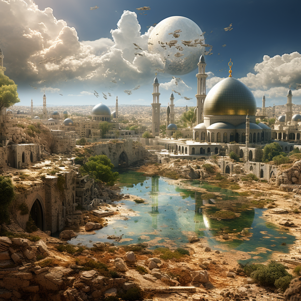 City of Jerusalem floating in space