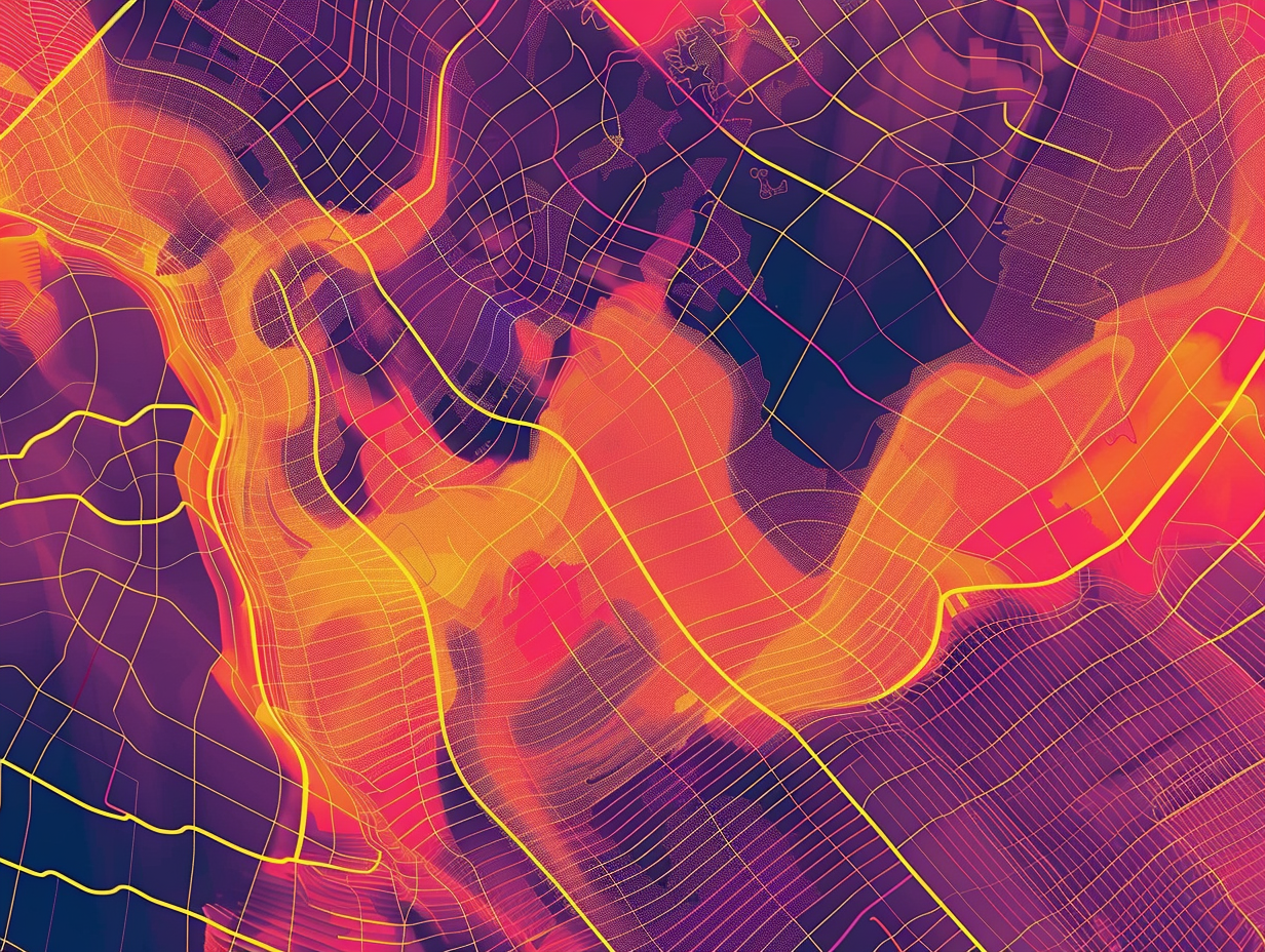 Heat map population density colors