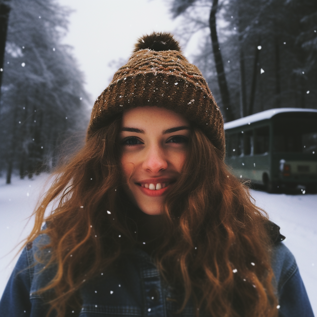 Girl in snow