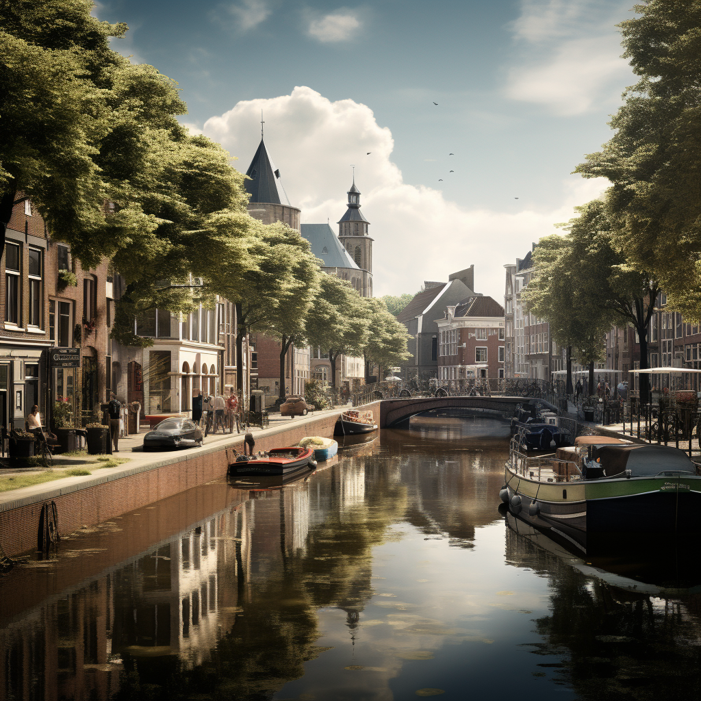 Realistic city view of Zwolle