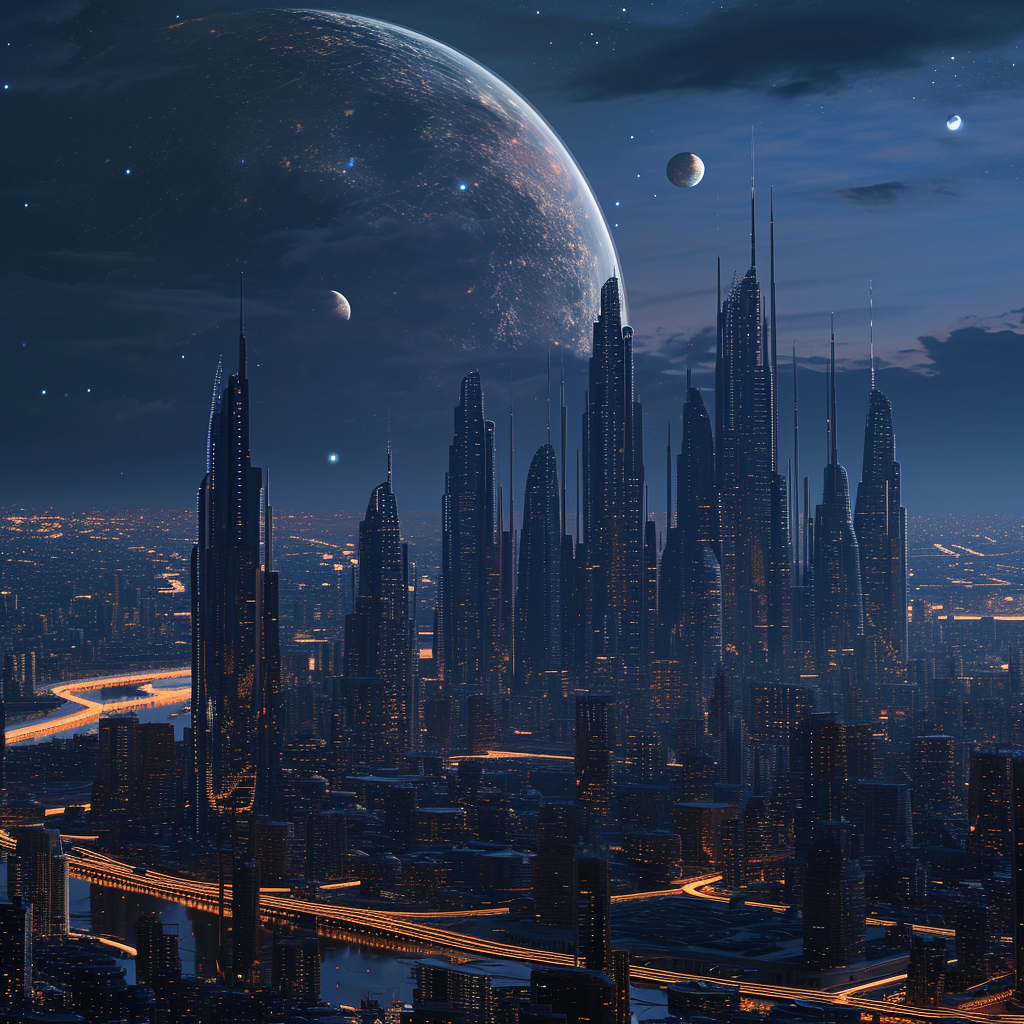 Night City on Faraway Planet