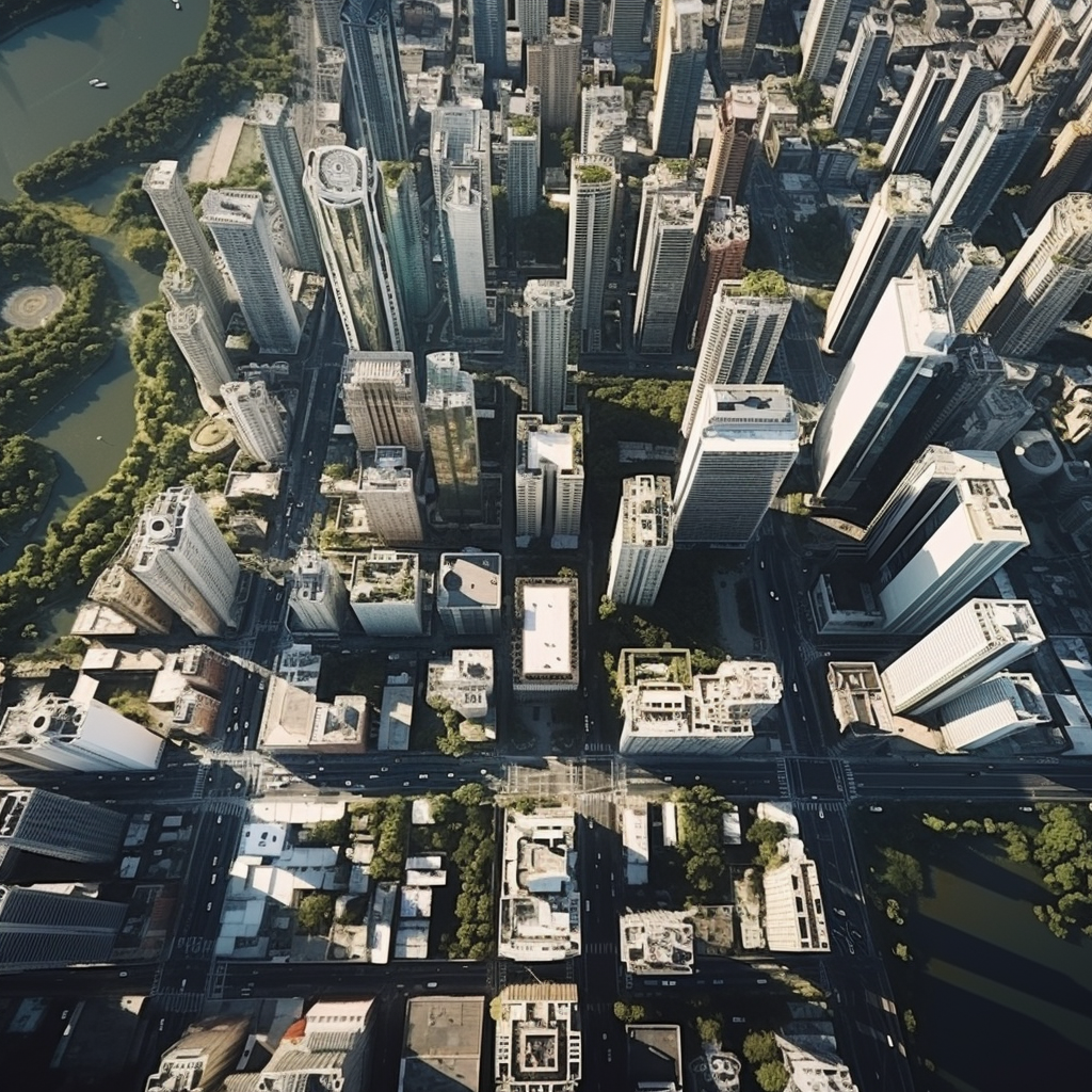 Breathtaking city skyline seen from above