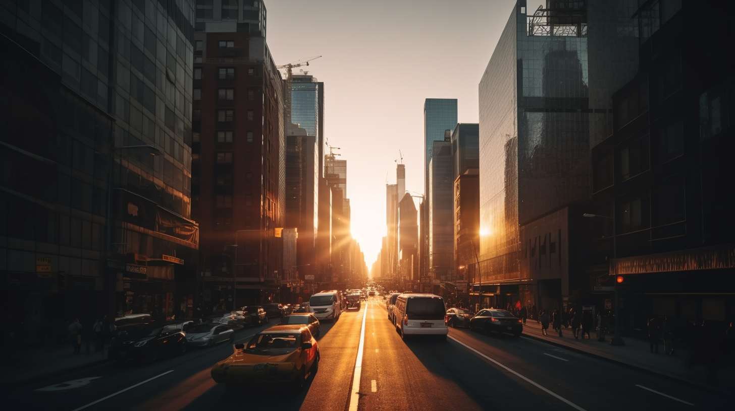 Cityscape at Sunset Image