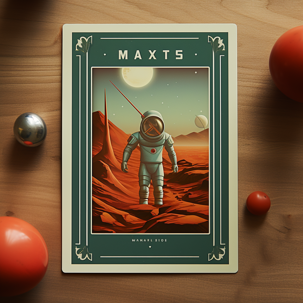 Mars Postcard in Retro Sixties Design