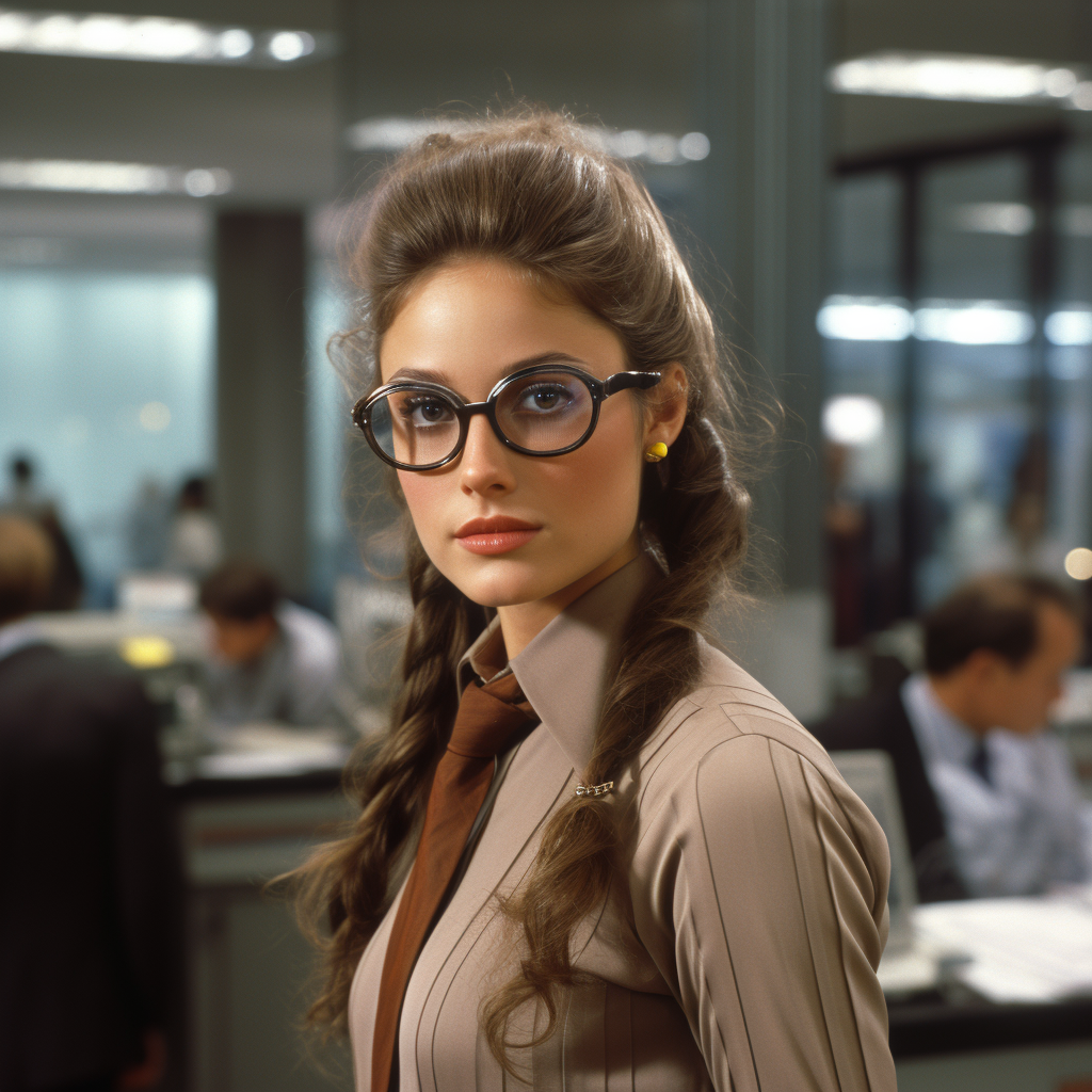 Claire Kent with glasses walking in Daily Planet