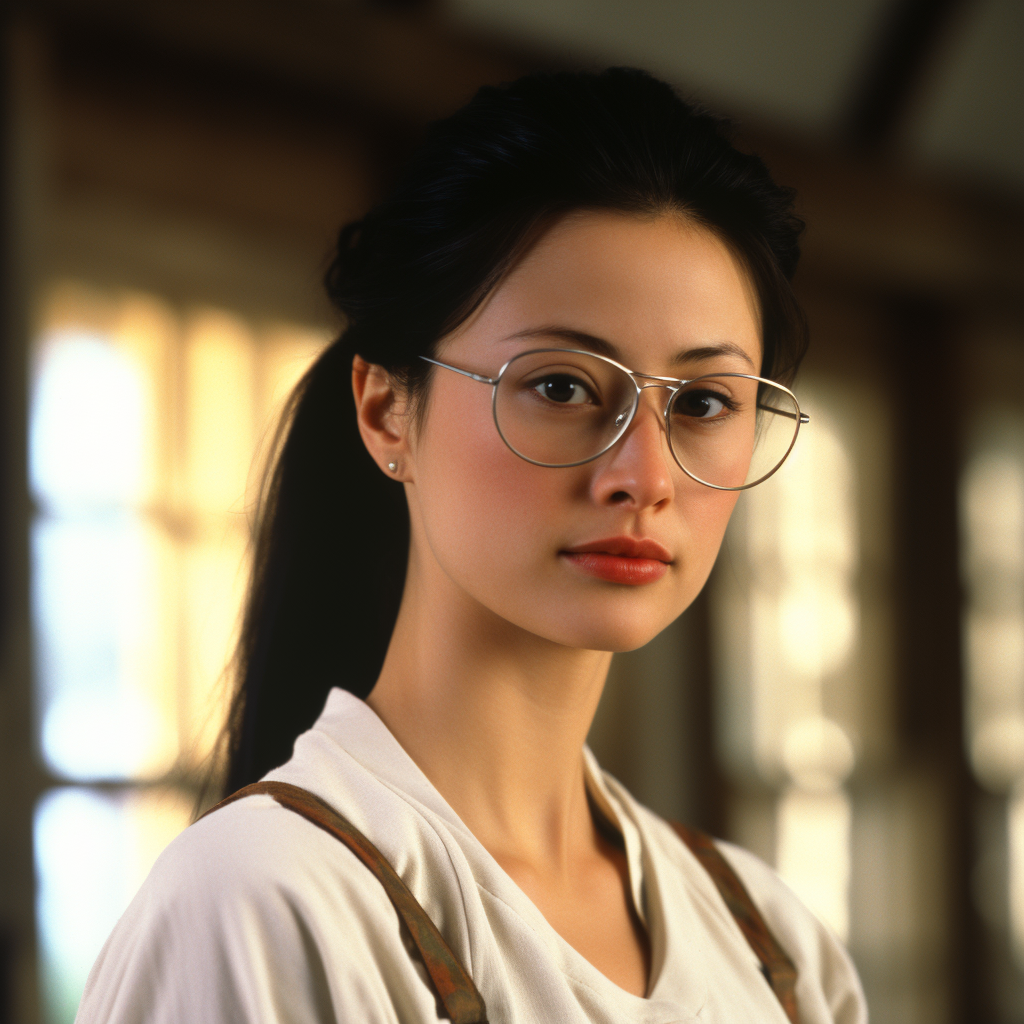 Shannen Doherty as Claire Kent with Glasses and Ponytail